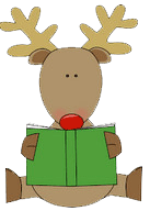 Reindeer with book